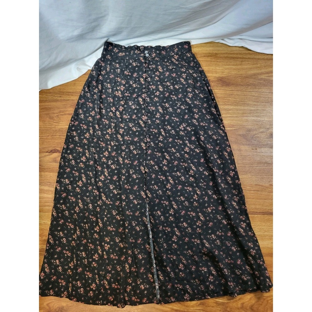Vintage Compagnie Internationale Express Floral Button-Front Midi Skirt Size M